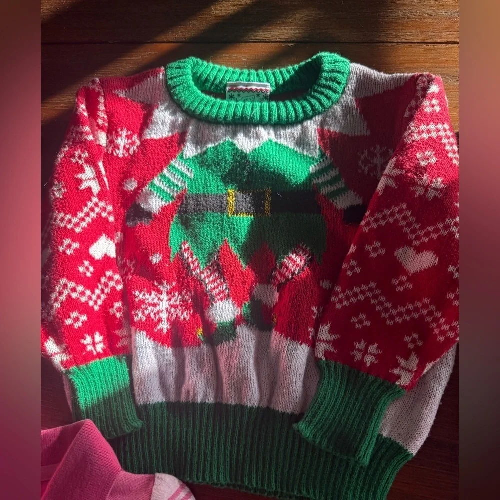 Girl’s 18 Month Bundle - Orange Dress, Christmas Sweater, Osh Kosh Jeans, Polo